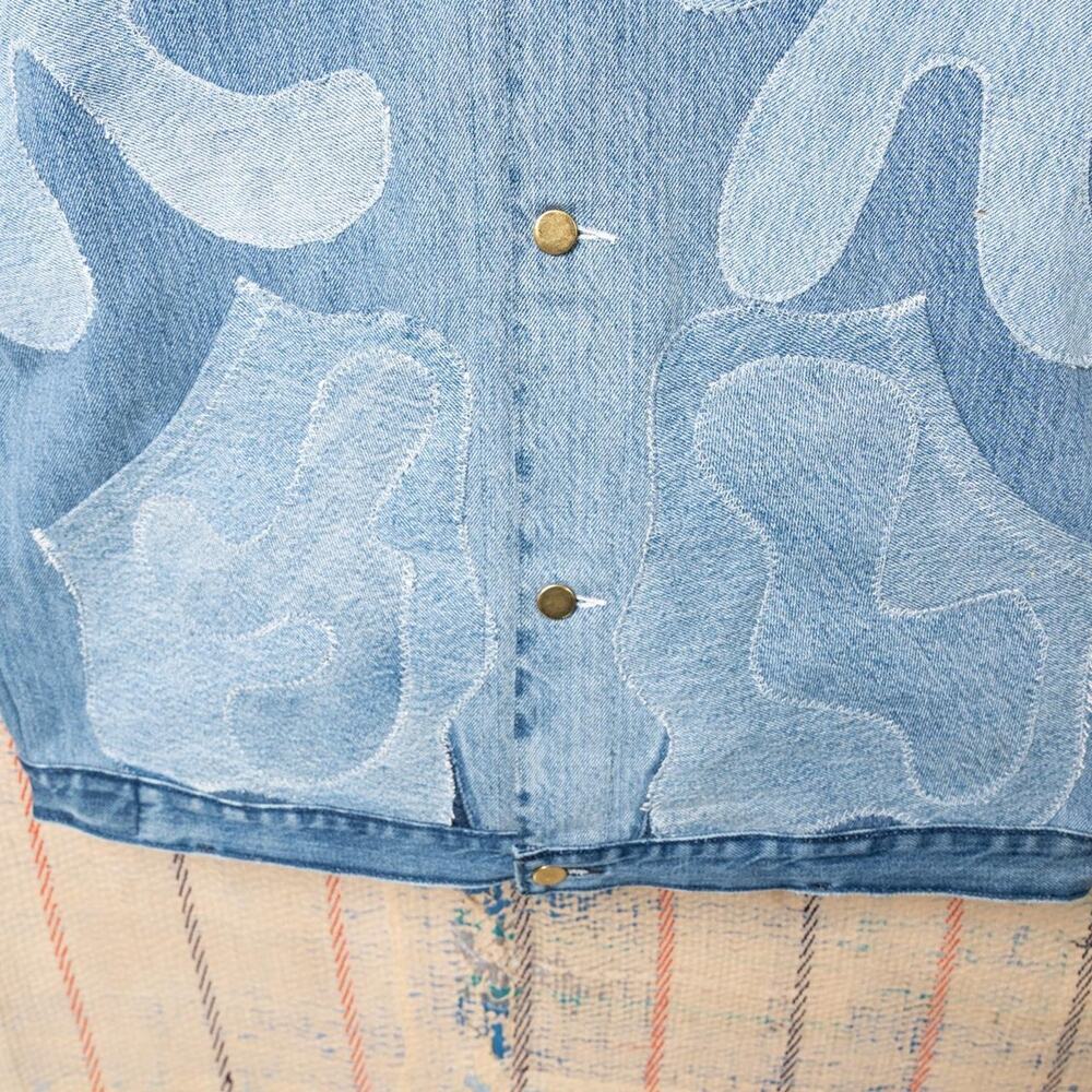 Custom Upcycled Patchwork Denim Jacket - image 5